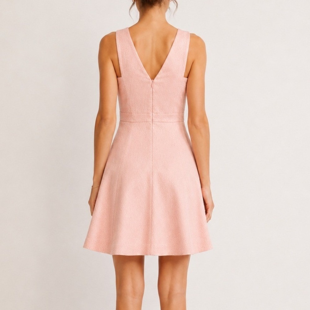 Shoshanna Junelle Blush Fit and Flare Cocktail Mini Dress Size 4 - Picture 2 of 10